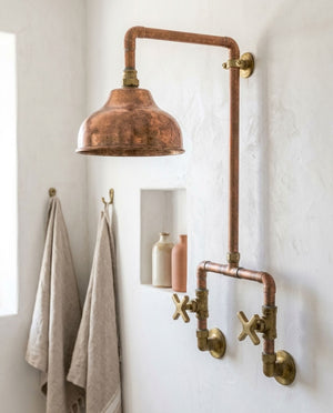Exposed Bell Rain Shower System with Cross Handles, view 1