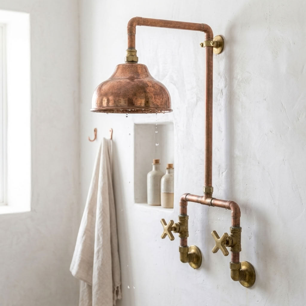Exposed Bell Rain Shower System with Cross Handles, view 2