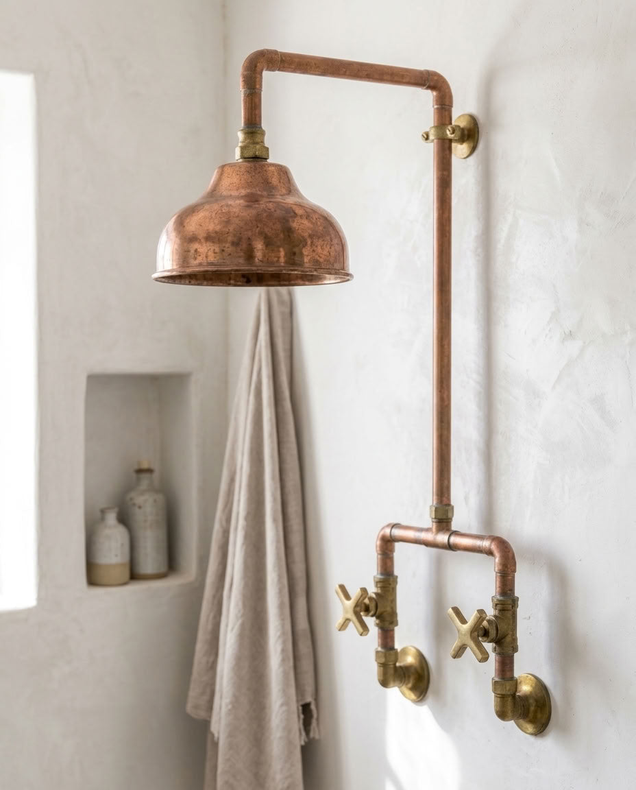 Exposed Bell Rain Shower System with Cross Handles, view 4