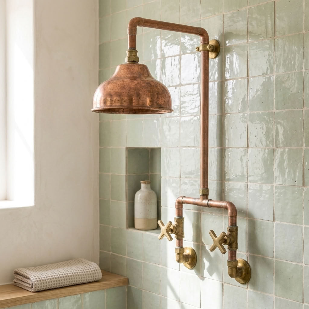 Exposed Bell Rain Shower System with Cross Handles, view 5