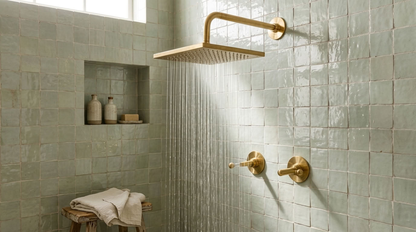 Square Rain Shower System with Lever Handles, view 1