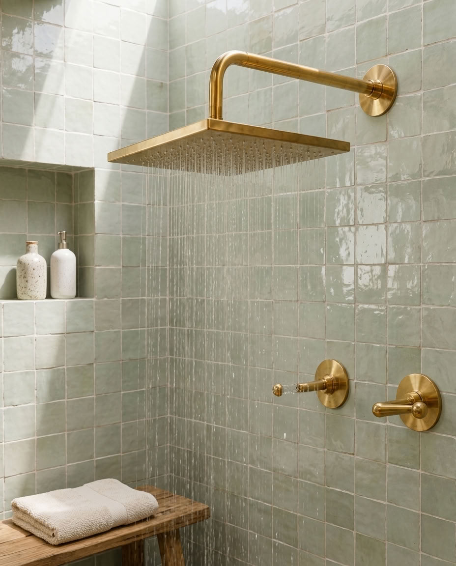 Square Rain Shower System with Lever Handles, view 2