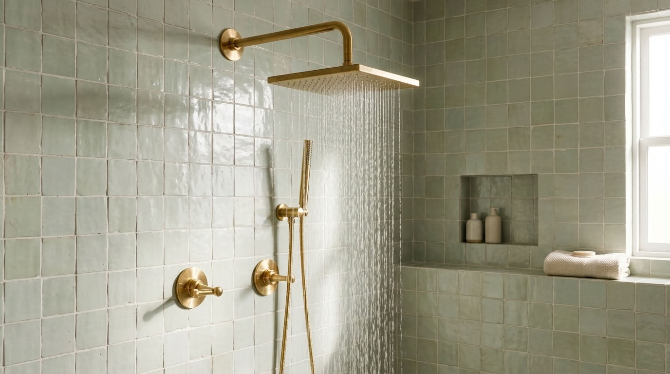 Square Rain Shower System with Lever Handles, view 3