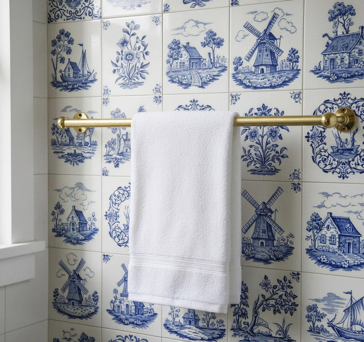 Handmade Unlacquered Brass Towel Bar | Solid Wall Mount