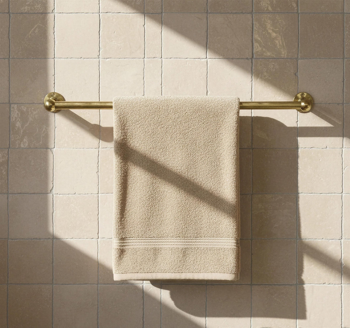 Handmade Unlacquered Brass Towel Bar | Solid Wall Mount