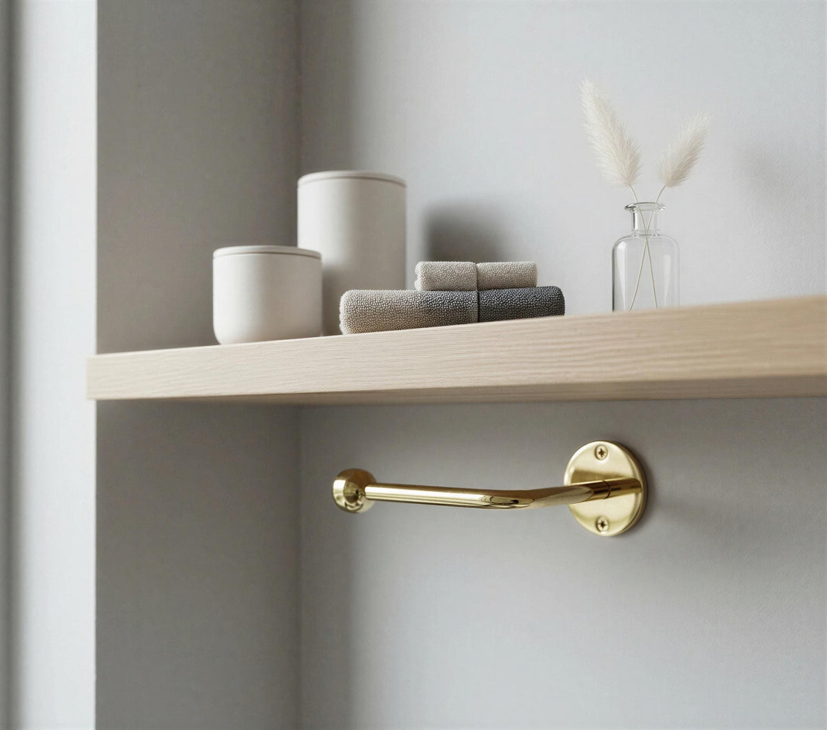 Unlacquered Brass Toilet Paper Holder, Handmade Brass Powder Room Tissue Hanger