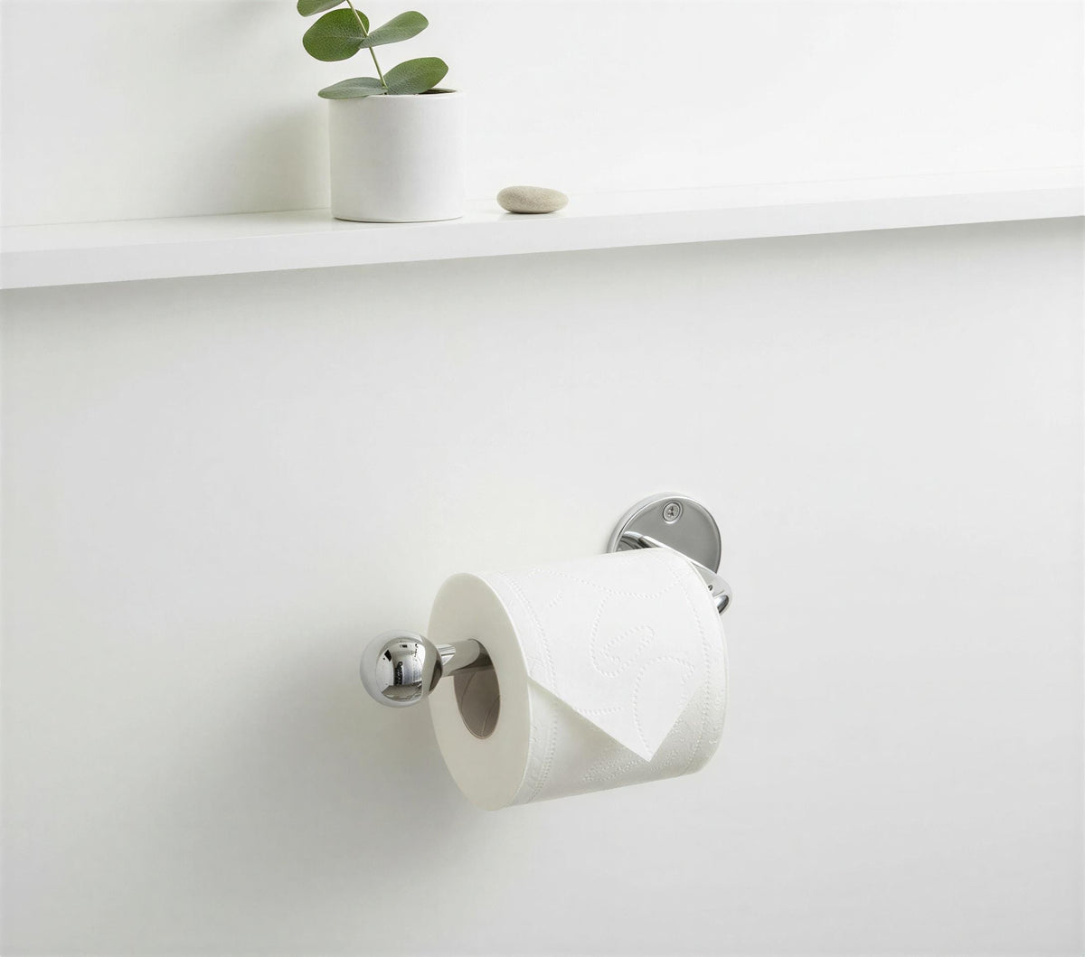 Handmade Polished Nickel Toilet Paper Holder, Solid Brass Core