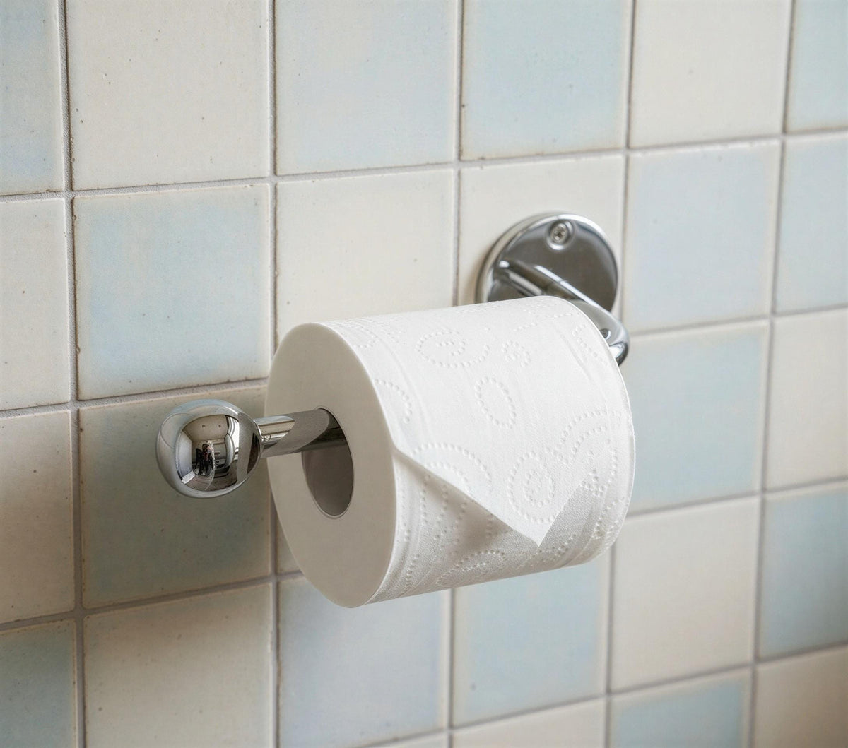 Handmade Polished Nickel Toilet Paper Holder, Solid Brass Core
