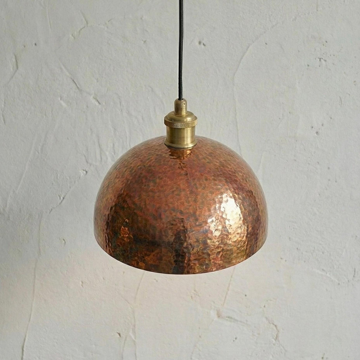 Hammered Copper Pendant Light, Aged Copper Kitchen Island Lighting, Rustic Industrial Ceiling Lamp, Vintage Farmhouse Dome Style Fixture
