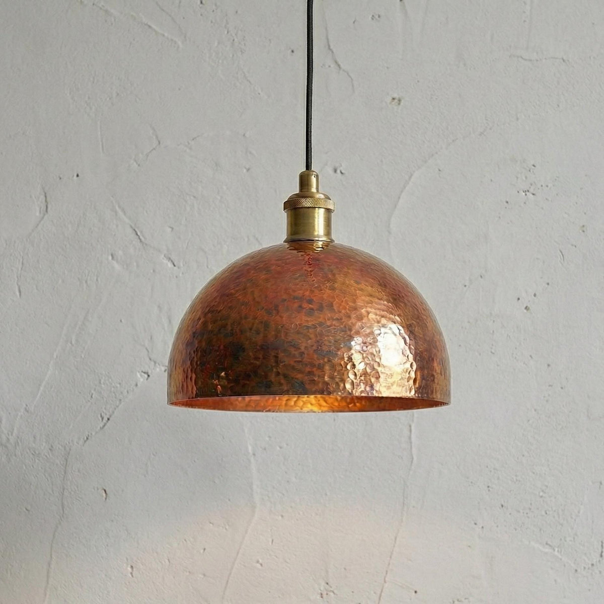 Hammered Copper Pendant Light, Aged Copper Kitchen Island Lighting, Rustic Industrial Ceiling Lamp, Vintage Farmhouse Dome Style Fixture