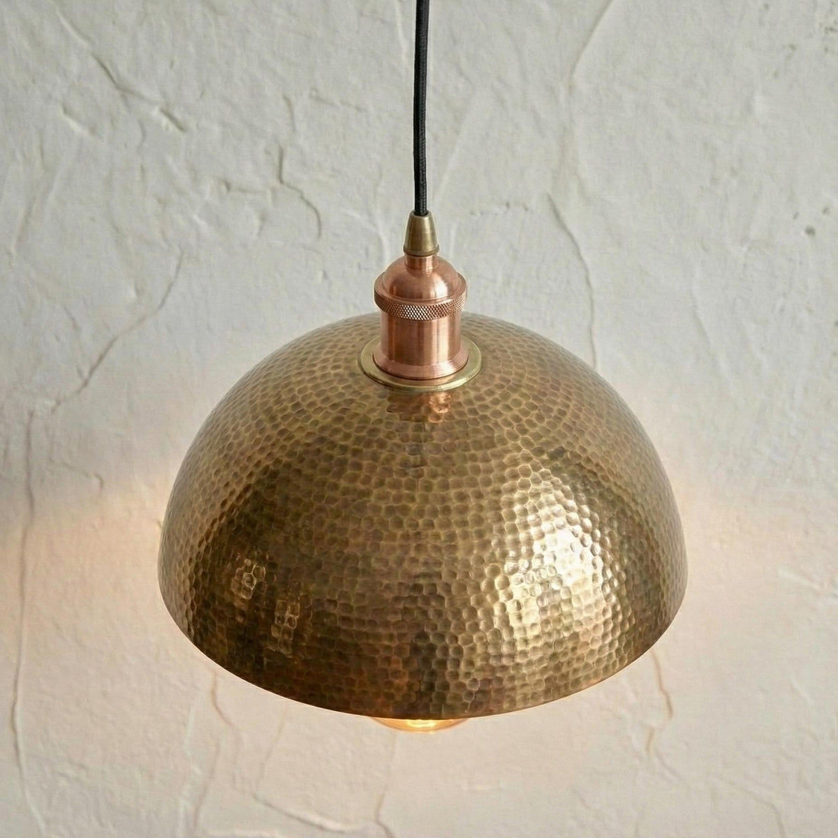 Hammered Brass Pendant Light, Aged Brass Kitchen Island Lighting, Gold Dome Shade, Rustic Industrial Ceiling Lamp, Farmhouse Dining Fixture