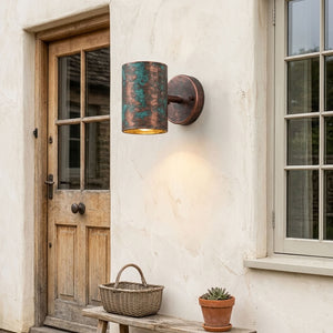 Verdigris Copper Box Wall Sconce