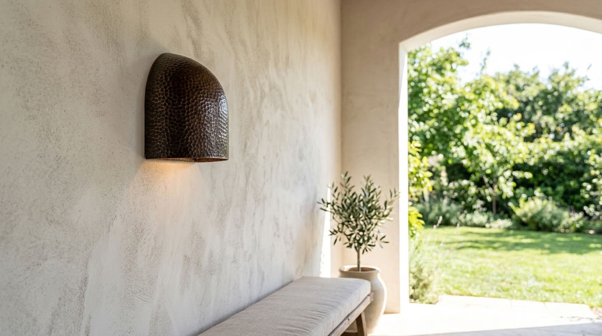 Hammered Copper Half-Dome Wall Sconce