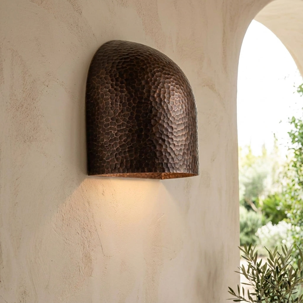Hammered Copper Half-Dome Wall Sconce
