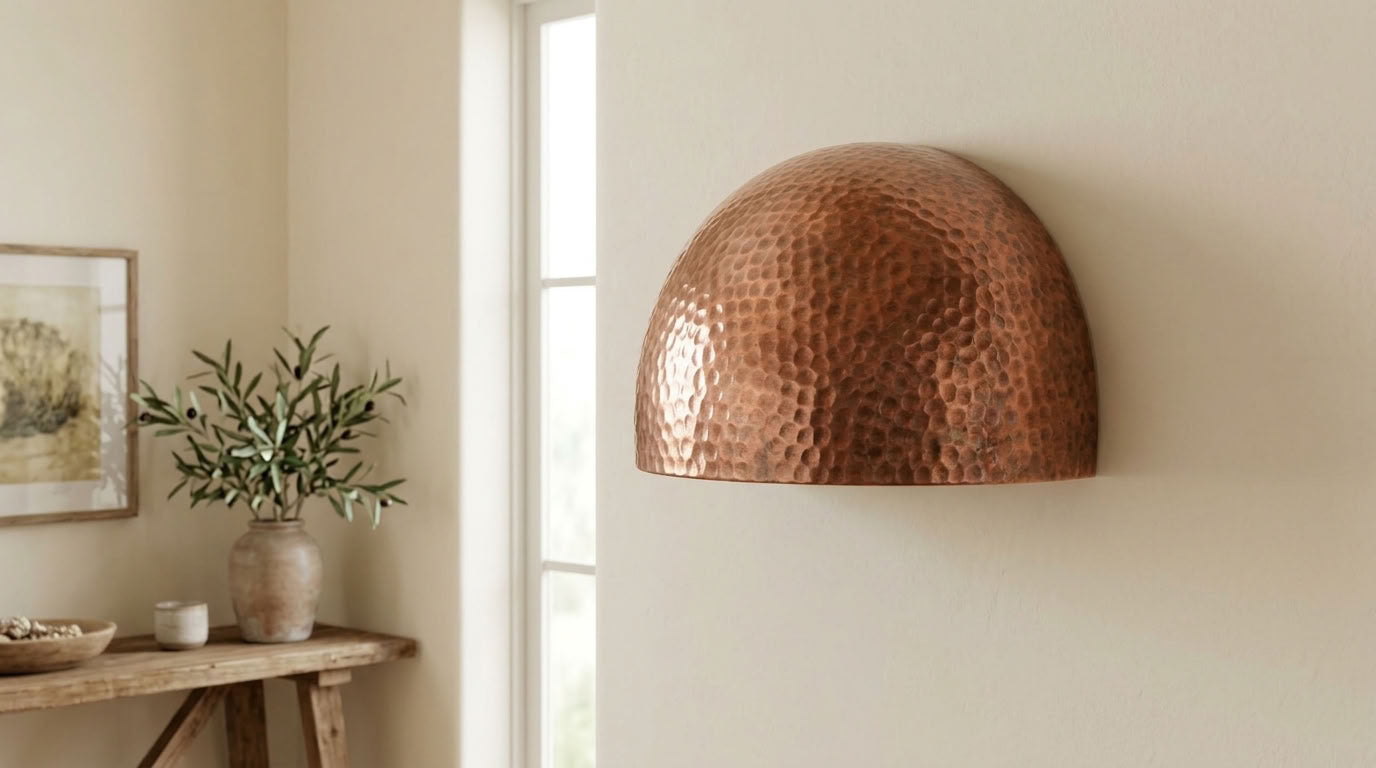 Hammered Copper Dome Wall Sconce