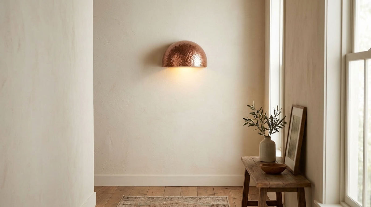 Hammered Copper Dome Wall Sconce
