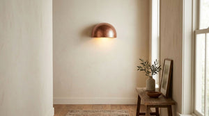 Hammered Copper Dome Wall Sconce